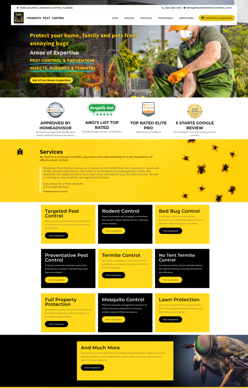 Prudente Pest Control - Web Development by Notch Solutions