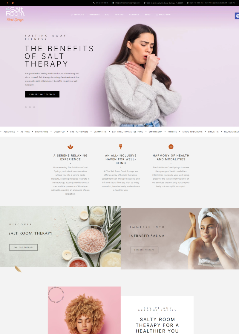 Salt Room of Coral Springs - Web Development by Notch Solutions